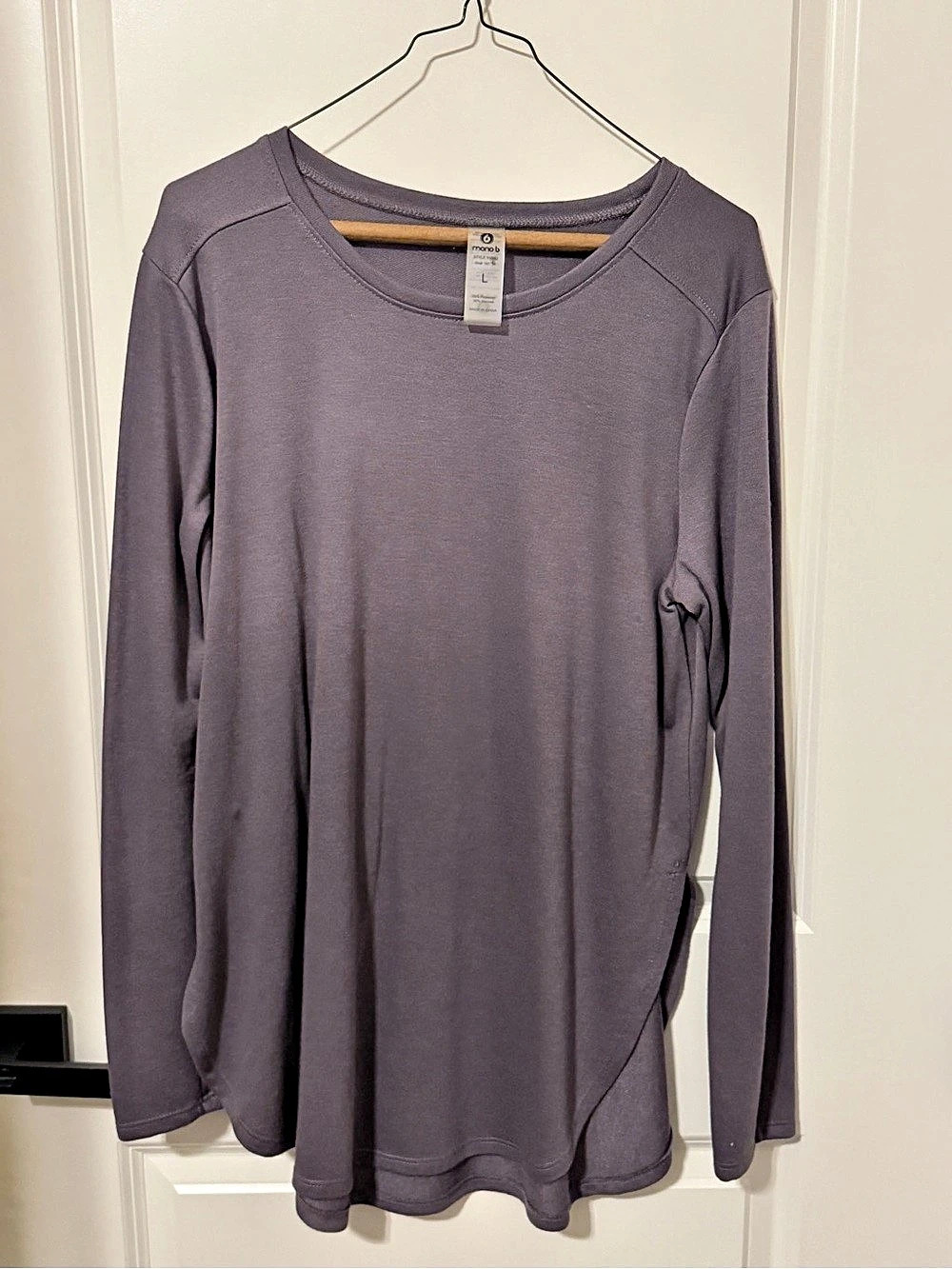 Mono b Long Sleeve Top in Purple Size Large